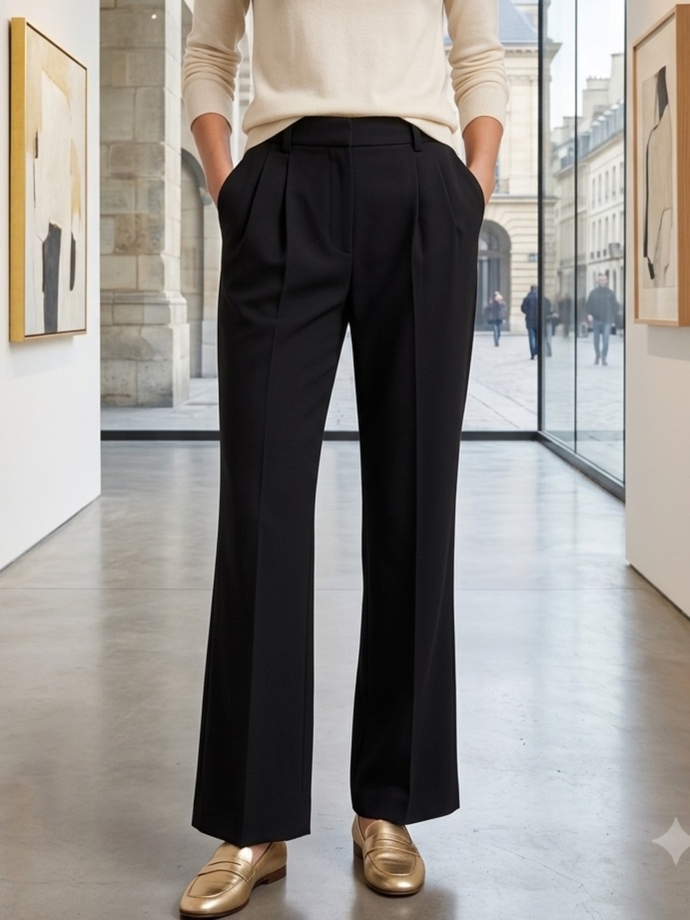 Take 50% OFF-Skies Are Blue Black Tailored Women's Dress Pants, Size-S